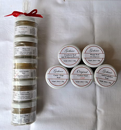 Gothaer-Senfspezialitäten-Geschenkrolle 5x25ml - Sortiment 2 Gothaer-Senfspezialitäten-Geschenkrolle 5x25ml - Sortiment 2 von Geko