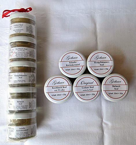 Gothaer-Senfspezialitäten-Geschenkrolle 5x25ml - Sortiment 6 Gothaer-Senfspezialitäten-Geschenkrolle 5x25ml - Sortiment 6 von Geko