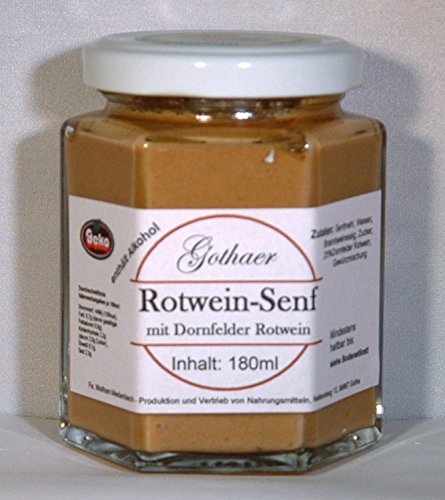 Original Gothaer Rotwein-Senf im Sechseckglas a´180ml von Geko