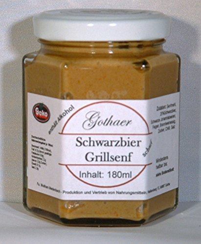 Original Gothaer Schwarzbier-Senf im Sechseckglas a´180ml von Geko