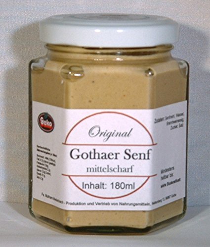 Original Gothaer-Senf, mittelscharf im Sechseckglas a´180ml von Geko