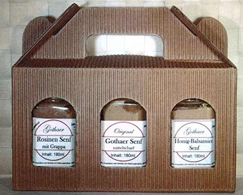 Original Gothaer Senf Geschenkbox 4 mit 3 Sechseckgläsern a´180ml Original Gothaer Senf Geschenkbox 4 mit 3 Sechseckgläsern a´180ml von Geko