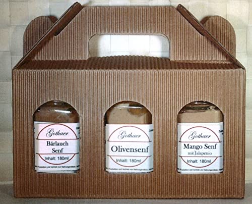 Original Gothaer Senf Geschenkbox 5 mit 3 Sechseckgläsern a´180ml Original Gothaer Senf Geschenkbox 5 mit 3 Sechseckgläsern a´180ml von Geko