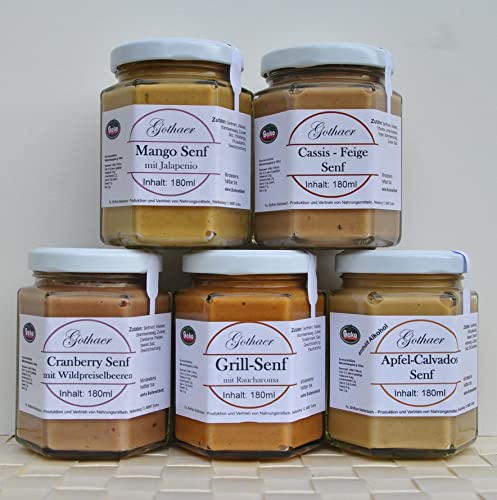 Original Gothaer Senfsortiment 5 Gläser mit 180ml # Set 2 Original Gothaer Senfsortiment 5 Gläser mit 180ml # Set 2 von Geko