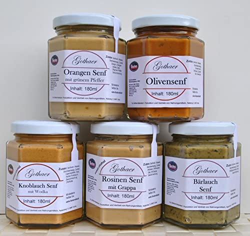 Original Gothaer Senfsortiment 5 Gläser mit 180ml # Set 3 Original Gothaer Senfsortiment 5 Gläser mit 180ml # Set 3 von Geko
