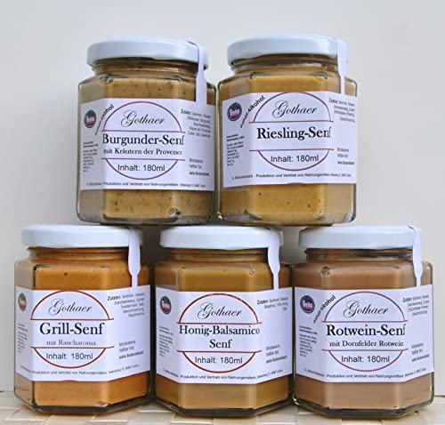 Original Gothaer Senfsortiment 5 Gläser mit 180ml # Set 4 Original Gothaer Senfsortiment 5 Gläser mit 180ml # Set 4 von Geko