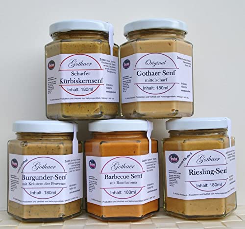 Original Gothaer Senfsortiment 5 Gläser mit 180ml # Set 5 Original Gothaer Senfsortiment 5 Gläser mit 180ml # Set 5 von Geko