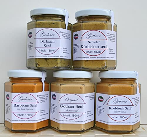 Original Gothaer Senfsortiment 5 Gläser mit 180ml # Set 6 Original Gothaer Senfsortiment 5 Gläser mit 180ml # Set 6 von Geko
