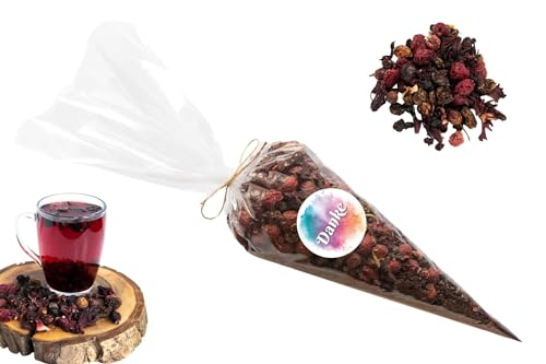 GELVIU Bio Tee Lose - Himbeertee mit Stachelbeeren - Tee Geschenk für Opa mit dem Aufdruck Danke - Früchtetee Handgepflückt und Handverpackt (100g) von GELVIU