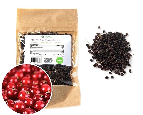 GELVIU Getrocknete Johannisbeerenm, Rote Johannisbeere Getrocknet Saurer Geschmack - 100% Natural Ohne Zuckerzusatz - Rot Johannesbeeren Ideal für Müsli, Joghurt und Tees von GELVIU