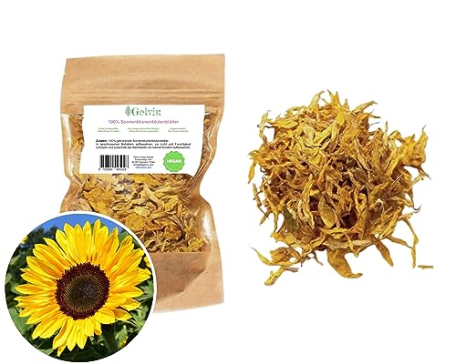 GELVIU Getrocknete Sonnenblumenblätter Tee Natürlicher Geschmacks und Schönheitsverstärker Sonnenblumenblütenblätter Tee Natürliche Quelle von Antioxidantien von GELVIU