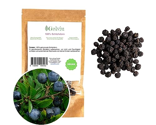 GELVIU Schlehdorn Getrocknete Früchte - Getrocknete Schlehen - Reich an Antioxidantien, Ideal für Tee, Marmeladen und Liköre 100% Natürlich Schlehdornfrüchte GELVIU Schlehdorn Getrocknete Früchte - Getrocknete Schlehen - Reich an Antioxidantien, Ideal für Tee, Marmeladen und Liköre 100% Natürlich Schlehdornfrüchte von GELVIU