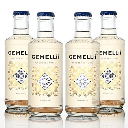 GEMELLii Blueberry Tonic Water, 4x 200ml Flaschen, natürliche Inhaltsstoffe, mit Agavendicksaft gesüßt, Made in Italy von GEMELLii