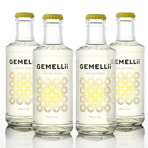 GEMELLii Indian Tonic Water mit sizilianischer Zitrone, 4x 200ml Flaschen, natürliche Inhaltsstoffe, mit Agavendicksaft gesüßt, Made in Italy von GEMELLii