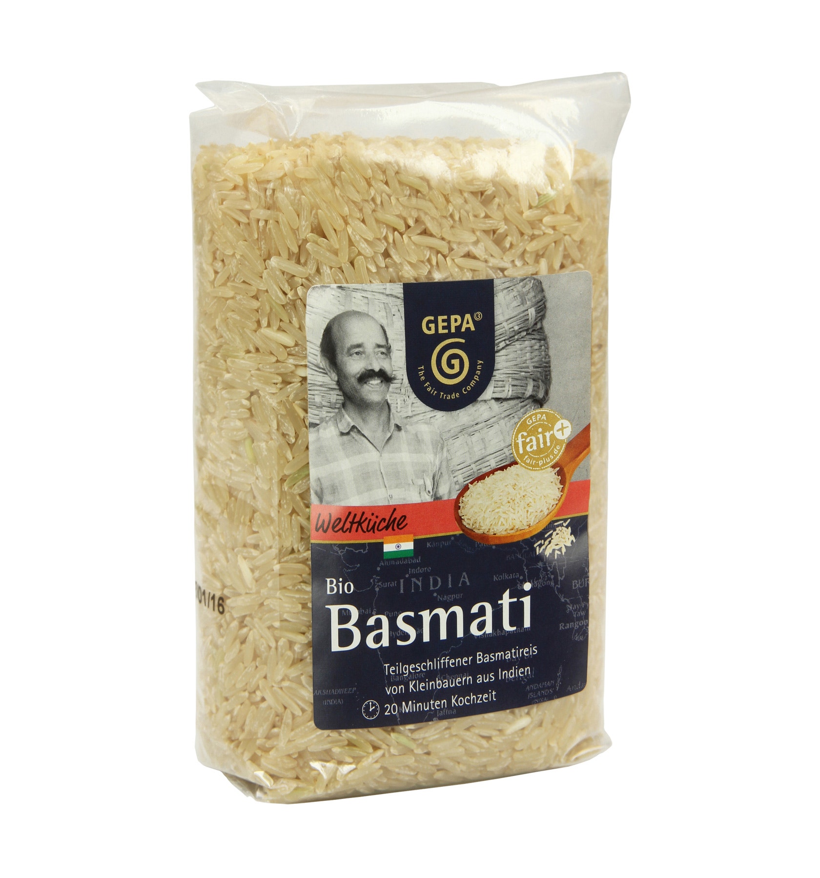 Bio Basmati Reis, teilgeschliffen von GEPA