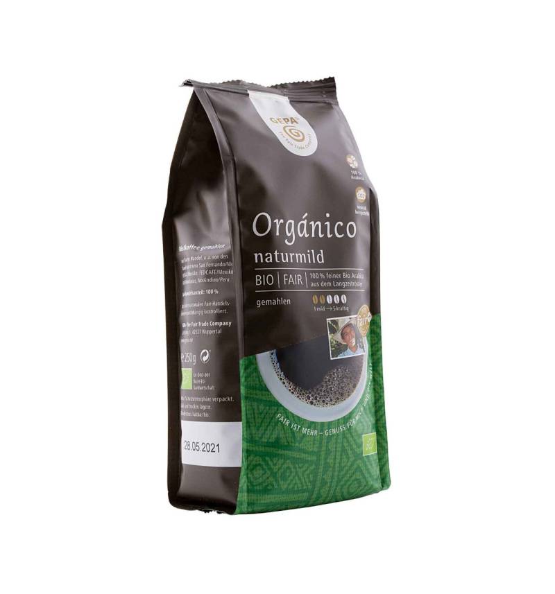 Bio Café Orgánico, Fair Trade Kaffee 250g, gemahlen von GEPA