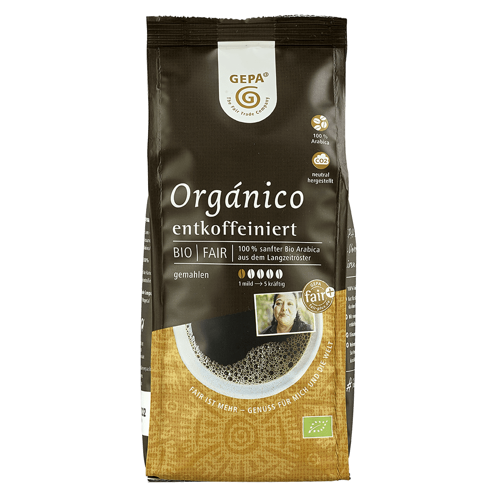 Bio Café Orgánico, entkoffeiniert, 250g von GEPA