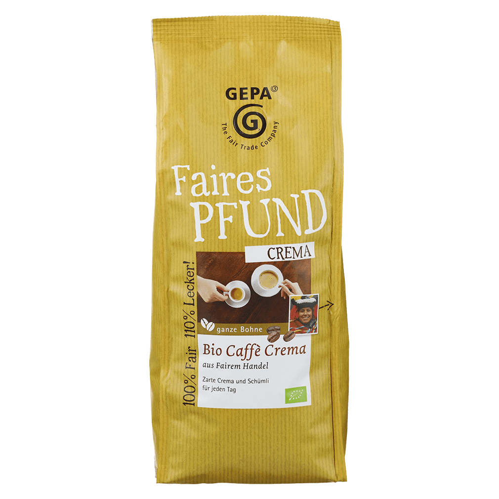 Bio Caffè Crema, ganze Bohne, 500g Bio Caffè Crema, ganze Bohne, 500g von GEPA