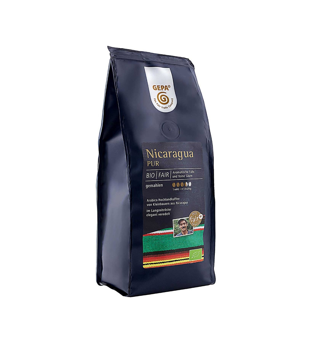 Bio Kaffee 'Café Nicaragua PUR' 250g, gemahlen von GEPA