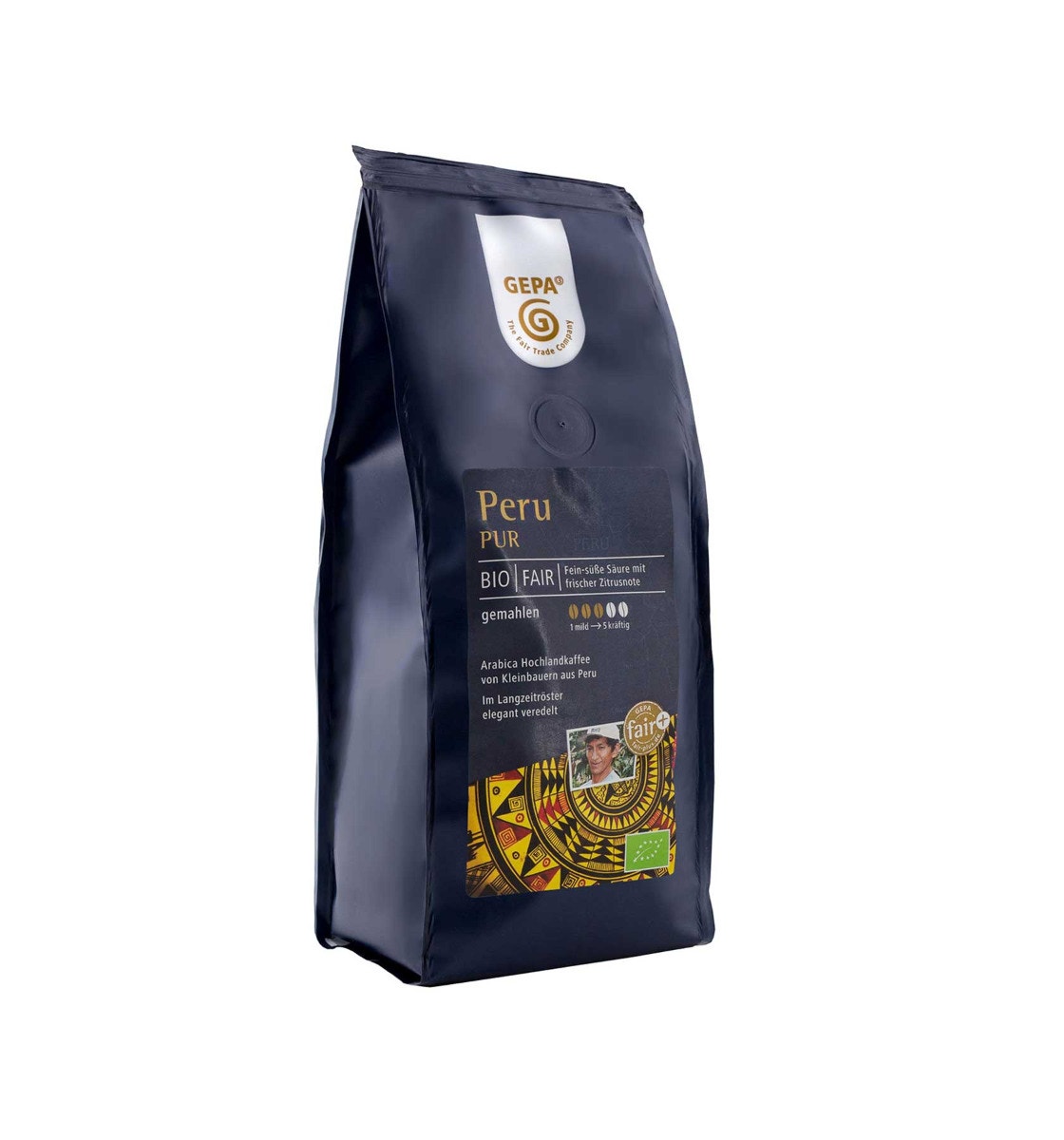 Bio Kaffee 'Café Peru PUR' 250g, gemahlen von GEPA