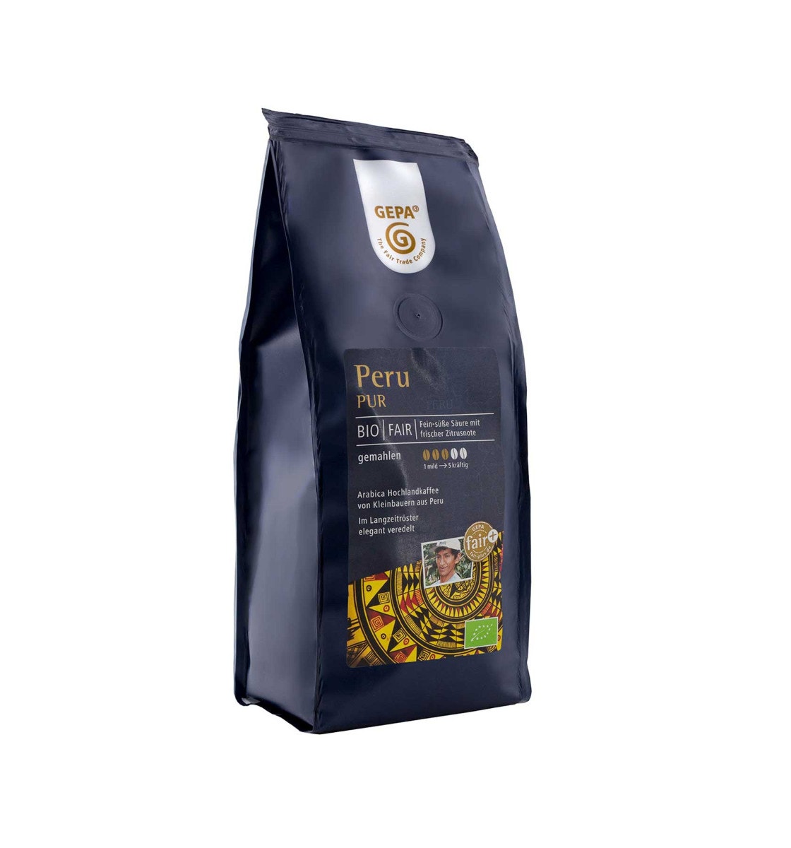Bio Kaffee 'Café Peru PUR' 250g, gemahlen Bio Kaffee 'Café Peru PUR' 250g, gemahlen von GEPA
