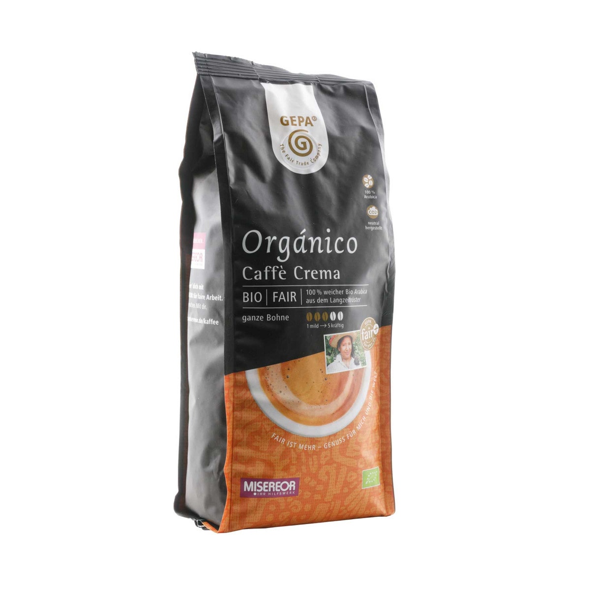 Bio Orgánico Caffè Crema 500g, Bohne von GEPA