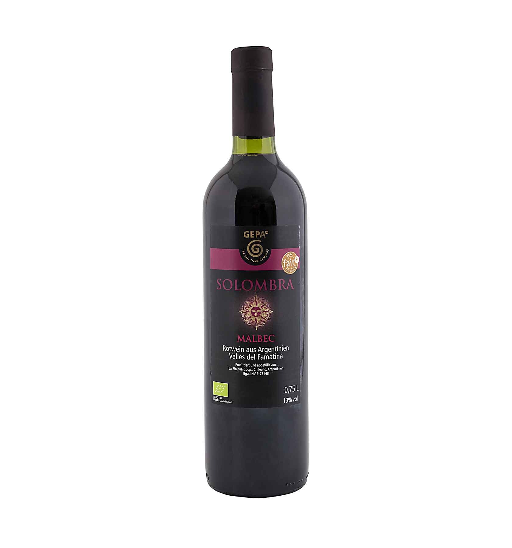 Bio Rotwein Solombra Malbec Bio Rotwein Solombra Malbec von GEPA