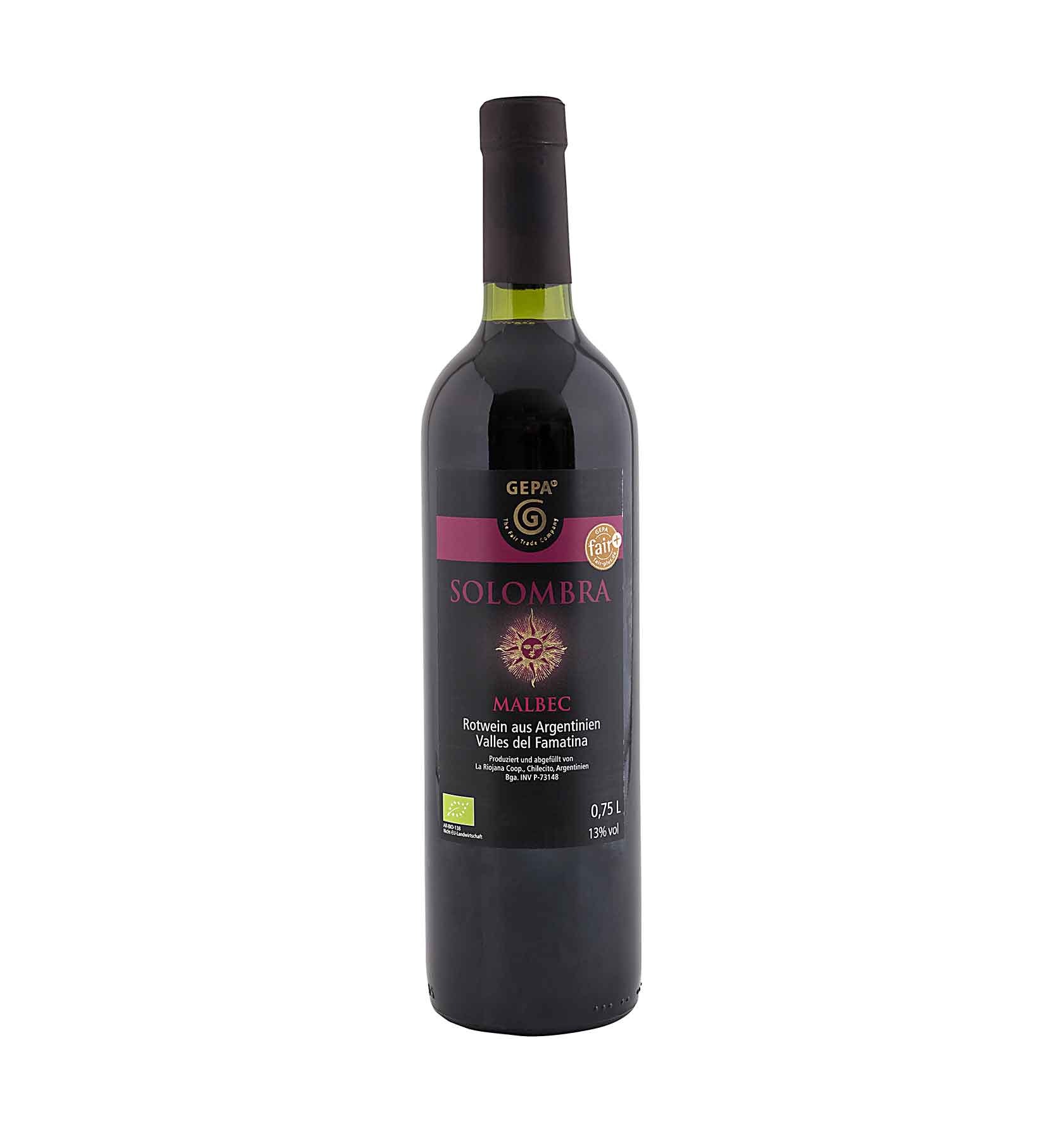 Bio Rotwein Solombra Malbec von GEPA