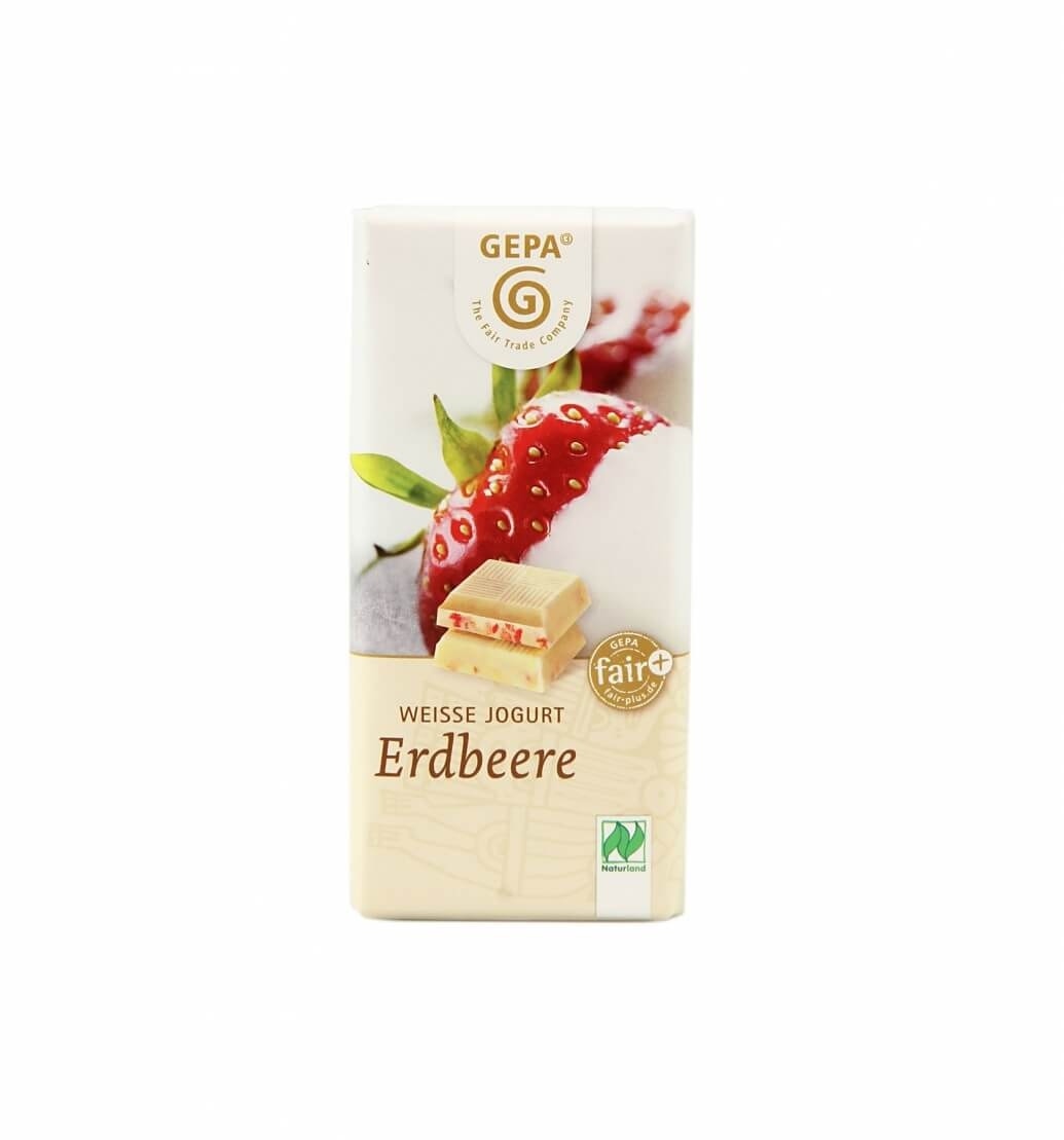Bio weiße Erdbeer Schokolade von GEPA