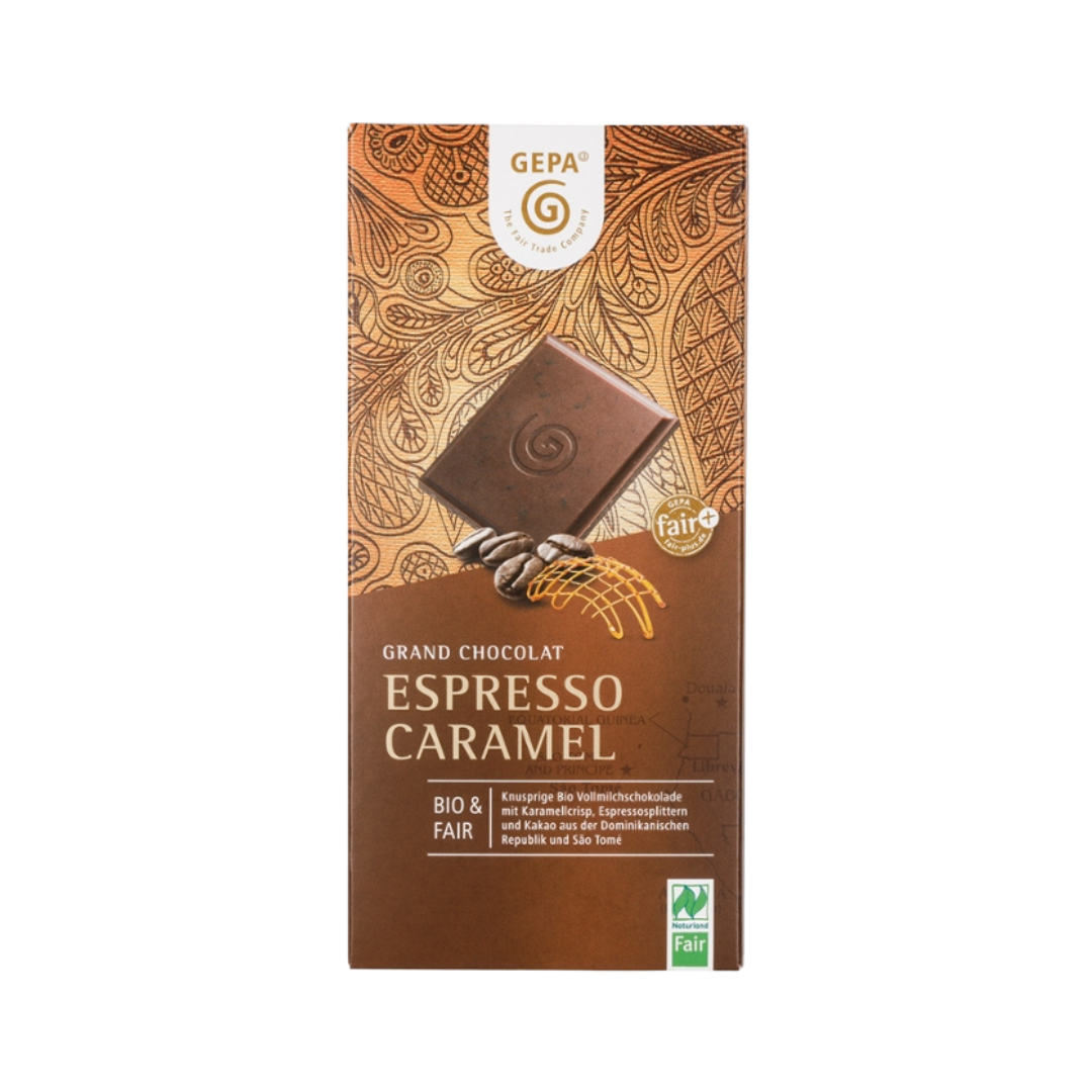 Espresso Caramel Schokolade 38%, 100g Espresso Caramel Schokolade 38%, 100g von GEPA