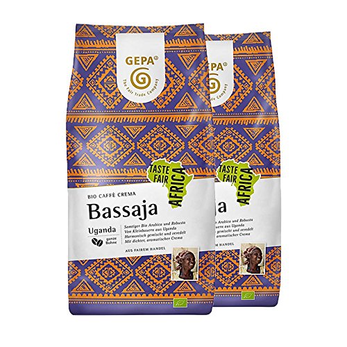 GEPA Bio Caffè Crema Bassaja, ganze Bohne, 1000 g, 2er Pack von GEPA