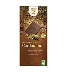 GEPA Bio Grand Chocolat Cardamom 38% Kakao Flachtafel Vollmilch-Schokolade 1 Karton (10 x 100g) von GEPA