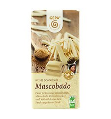 GEPA Bio Tafel-Schokolade - 1 Karton (10 x 100g) Weiße Schokolade Mascobado von GEPA