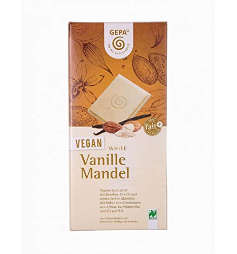 GEPA Bio Vegan White Mandel Vanille Schokolade - 1 Karton ( 10 x 100g ) von GEPA