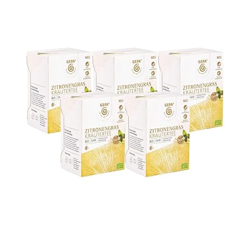 GEPA Bio Zitronengras Kräutertee, 20 Teebeutel 5er Pack von GEPA