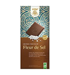 GEPA Bio Grand Chocolat Fleur de Sel mit 37% Kakao Flachtafel Vollmilch-Schokolade 1 Karton (10 x 100g) von GEPA