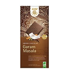 GEPA Grand Chocolat Garam Masala - Vollmilch Schokolade - 1 Karton ( 10 x 100g ) von GEPA