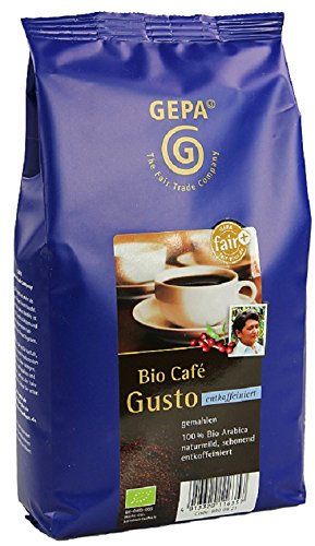 GEPA Gusto Bio Kaffee Koffeinfrei gemahlen - Reiner Bio Arabica - 1 Karton ( 10 x 500g ) von GEPA