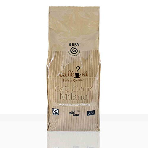 GEPA Milano Bio Café Crema Si - ganze Bohne - 1 Karton (4 x 1000g) Fair Trade Kaffee von GEPA