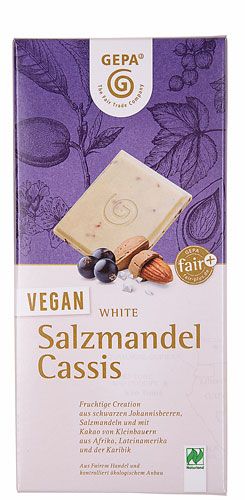 GEPA Vegane Bio Schokolade mit Salzmandel und Cassis von GEPA