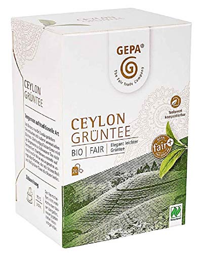 Gepa Bio Ceylon Grüntee - 100 Teebeutel - 5 Pack ( 20 x 2g pro Pack) von GEPA