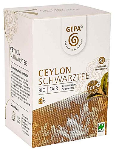 Gepa Bio Ceylon Schwarztee - 100 Teebeutel - 5 Pack ( 20 x 2g pro Pack) von GEPA