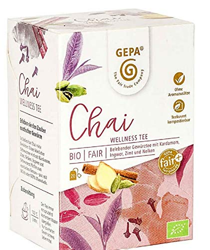 Gepa Bio Chai Wellness Tee - 100 Teebeutel - 5 Pack ( 20 x 1,7g pro Pack) von GEPA