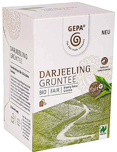 Gepa Bio Darjeeling Grüntee - 100 Teebeutel - 5 Pack ( 20 x 2g pro Pack) von GEPA