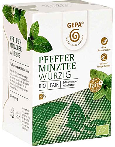 Gepa Bio Pfefferminztee - 100 Teebeutel - 5 Pack ( 20 x 1,7g pro Pack) von GEPA