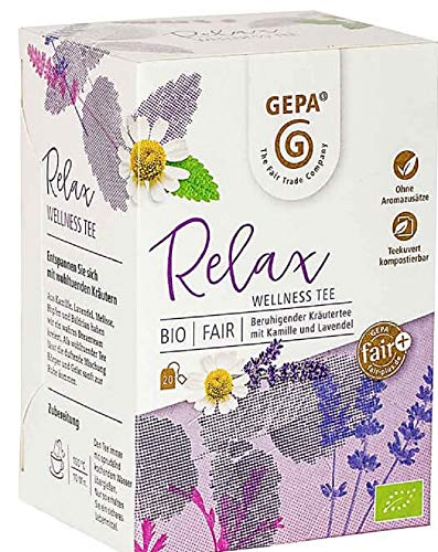 Gepa Bio Relax Tee - 100 Teebeutel - 5 Pack ( 20 x 1,5g pro Pack) von GEPA
