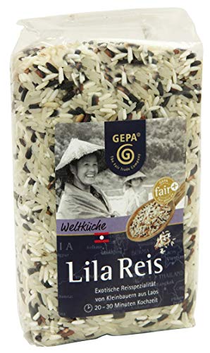 Gepa Lila Reis, Reismischung – bunter Fair Trade Reis aus Laos 1 Karton ( 8 x 500g ) von GEPA