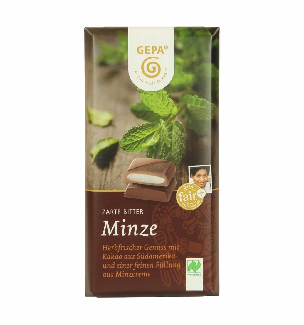 Zarte Bitter Minze Schokolade von GEPA