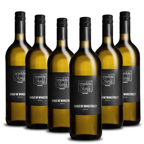 Riesling trocken - WOLF OF WINESTREET / 6 Flaschen Riesling/Wein für Rieslingschorle/Schoppe/Dubbeschorle/Weinpaket aus der Pfalz/Geschenkidee Wein/Probierpaket Riesling trocken - WOLF OF WINESTREET / 6 Flaschen Riesling/Wein für Rieslingschorle/Schoppe/Dubbeschorle/Weinpaket aus der Pfalz/Geschenkidee Wein/Probierpaket von GESPRÄCHSSTOFF