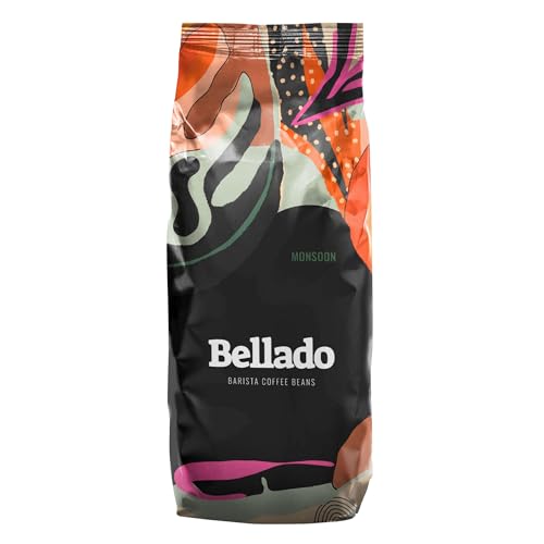 GGM Gastro Bellado Kaffeebohnen Monsoon - 1 kg - 60% Arabica und 40% Robusta - Dunkle Röstung 4 von 5 - Gerösteter Kakao, Erdiger und Whisky-Geschmack - KBMM6040 von GGM Gastro